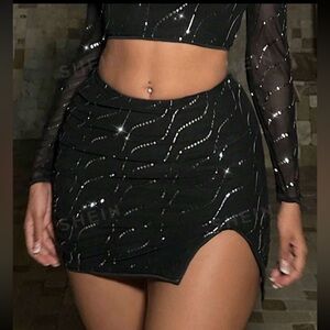 Split hen bodycon skirt